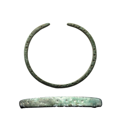 Attributed Achaemenid Bronze Punched Bar Bracelet, c. 550–330 BC | دستبند مفرغی منسوب به دوره هخامنشی