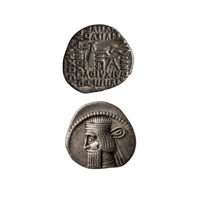 Parthian Silver Drachm of Artabanus II, c. AD 10–38 | درهم نقرهٔ اشکانی اردوان دوم